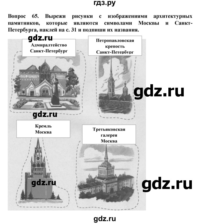 ГДЗ по окружающему миру 3 класс Потапов рабочая тетрадь  часть 2. задание - 65, Решебник 2018