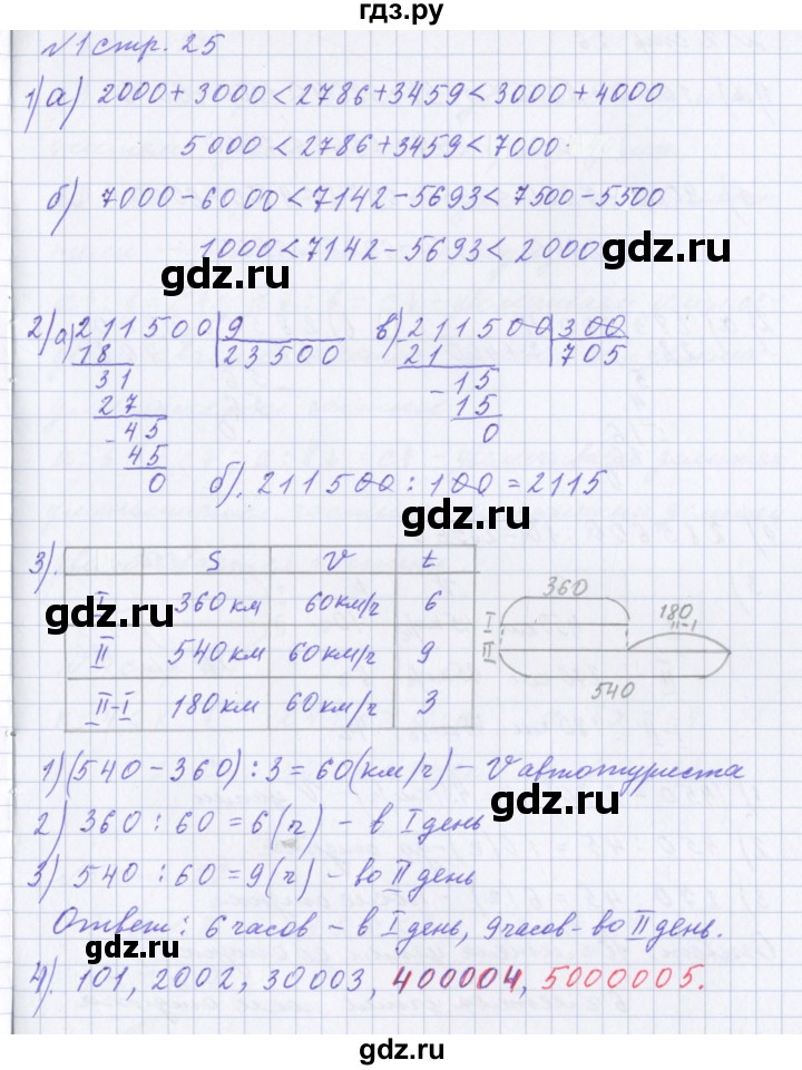 ГДЗ по математике 4 класс Петерсон рабочая тетрадь  часть 1. страница - 25, Решебник №1 2017