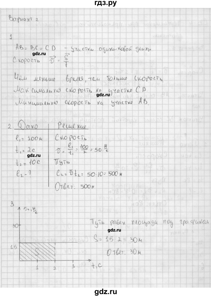 ГДЗ по физике 9 класс Марон самостоятельные и контрольные работы   самостоятельные работы / СР-4. вариант - 2, Решебник №1