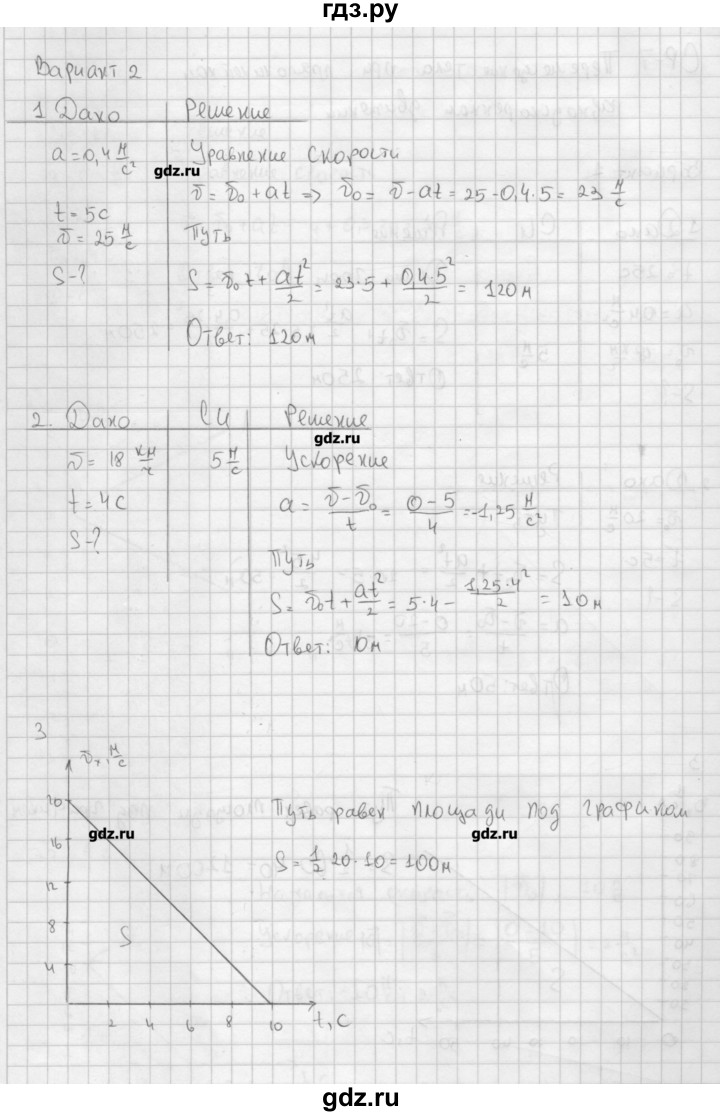 ГДЗ по физике 9 класс Марон самостоятельные и контрольные работы   самостоятельные работы / СР-7. вариант - 2, Решебник №1