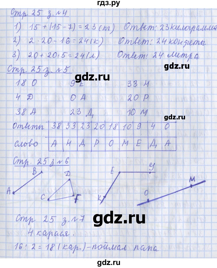 ГДЗ по математике 3 класс Дорофеев рабочая тетрадь  часть 1. страницы - 25, Решебник №1 2020