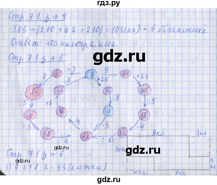 ГДЗ по математике 3 класс Дорофеев рабочая тетрадь  часть 2. страницы - 71, Решебник №1 2020