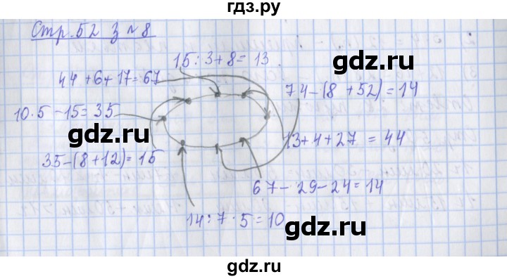ГДЗ по математике 3 класс Дорофеев рабочая тетрадь  часть 1. страницы - 52, Решебник №1 к тетради 2020