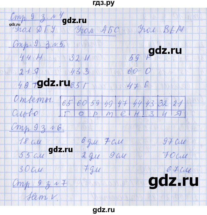 ГДЗ по математике 3 класс Дорофеев рабочая тетрадь  часть 1. страницы - 9, Решебник №1 к тетради 2020