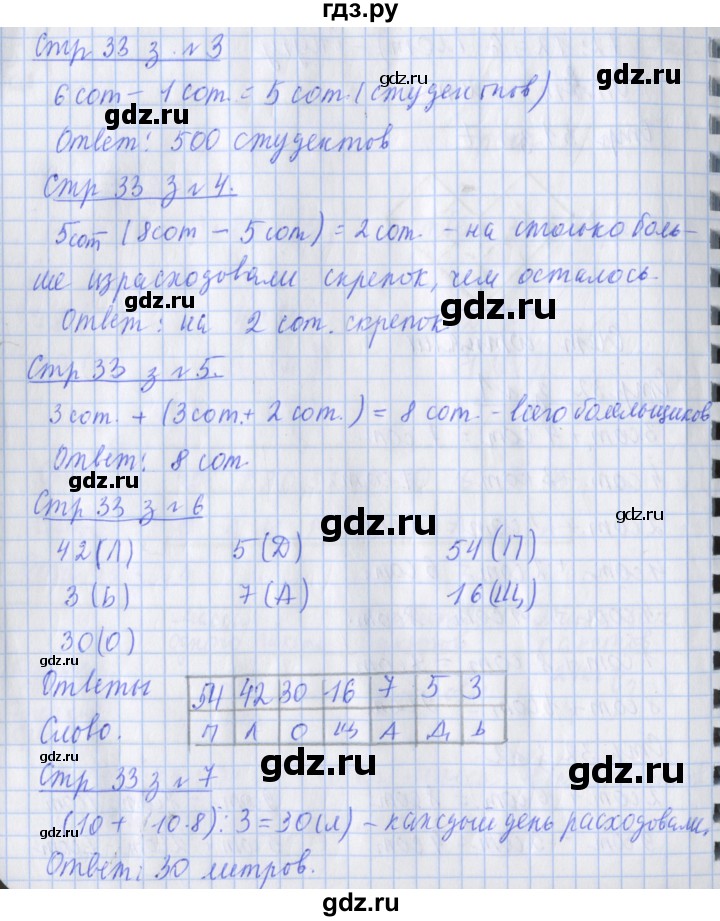 ГДЗ по математике 3 класс Дорофеев рабочая тетрадь  часть 2. страницы - 33, Решебник №1 к тетради 2020