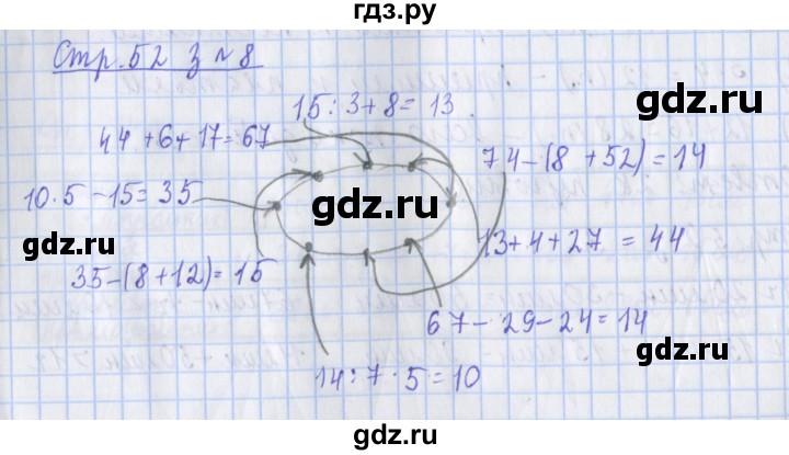 ГДЗ по математике 3 класс Дорофеев рабочая тетрадь  часть 1. страницы - 52, Решебник №1 2017