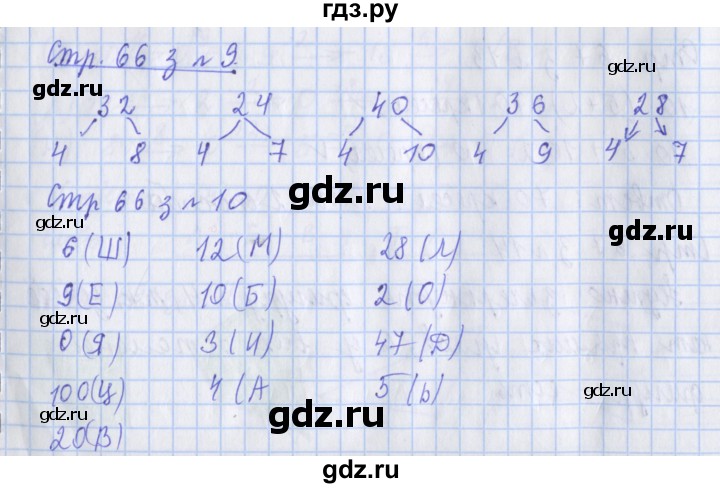 ГДЗ по математике 3 класс Дорофеев рабочая тетрадь  часть 1. страницы - 66, Решебник №1 2017
