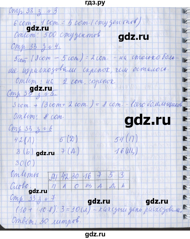 ГДЗ по математике 3 класс Дорофеев рабочая тетрадь  часть 2. страницы - 33, Решебник №1 2017