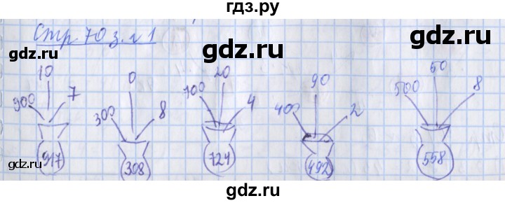 ГДЗ по математике 3 класс Дорофеев рабочая тетрадь  часть 2. страницы - 70, Решебник №1 2017