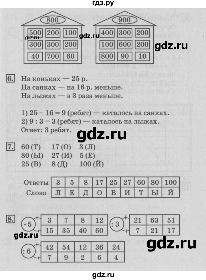 ГДЗ по математике 3 класс Дорофеев рабочая тетрадь  часть 2. страницы - 36, Решебник №3 2017