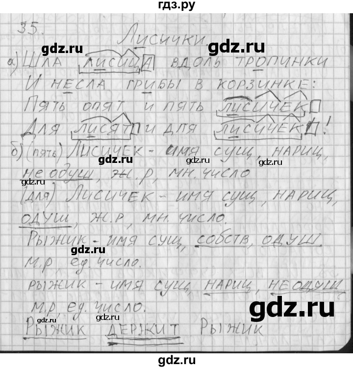 ГДЗ по русскому языку 3 класс Нечаева рабочая тетрадь  часть 1. упражнение - 35, Решебник 2015 №1
