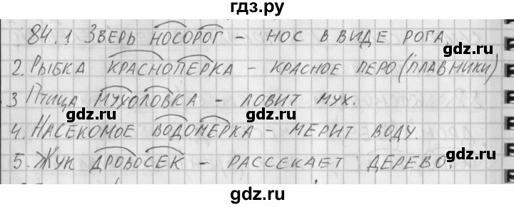 ГДЗ по русскому языку 3 класс Нечаева рабочая тетрадь  часть 1. упражнение - 84, Решебник 2015 №1