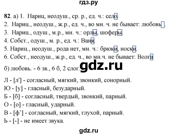 ГДЗ по русскому языку 3 класс Нечаева рабочая тетрадь  часть 2. упражнение - 82, Решебник 2025
