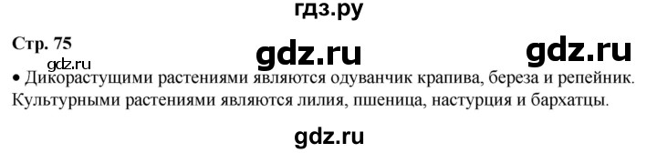 ГДЗ по окружающему миру 1 класс Плешаков   часть 1. страница - 75, Решебник 2023