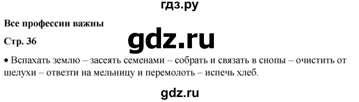 ГДЗ по окружающему миру 1 класс Плешаков   часть 2. страница - 36, Решебник 2023