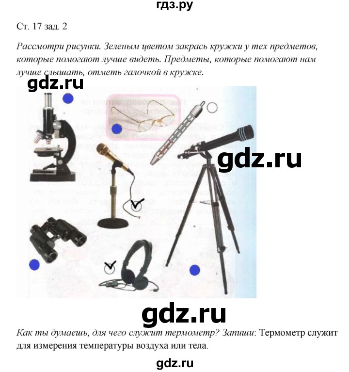 ГДЗ по окружающему миру 1 класс Плешаков рабочая тетрадь  часть 1. страница - 17, Решебник 2016