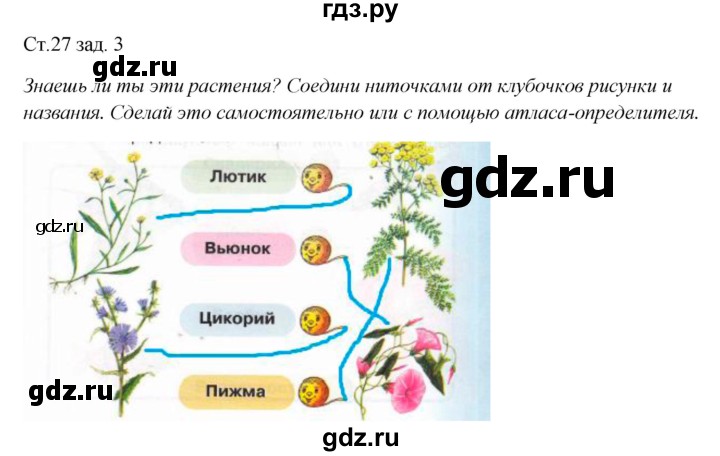 ГДЗ по окружающему миру 1 класс Плешаков рабочая тетрадь  часть 1. страница - 27, Решебник 2016