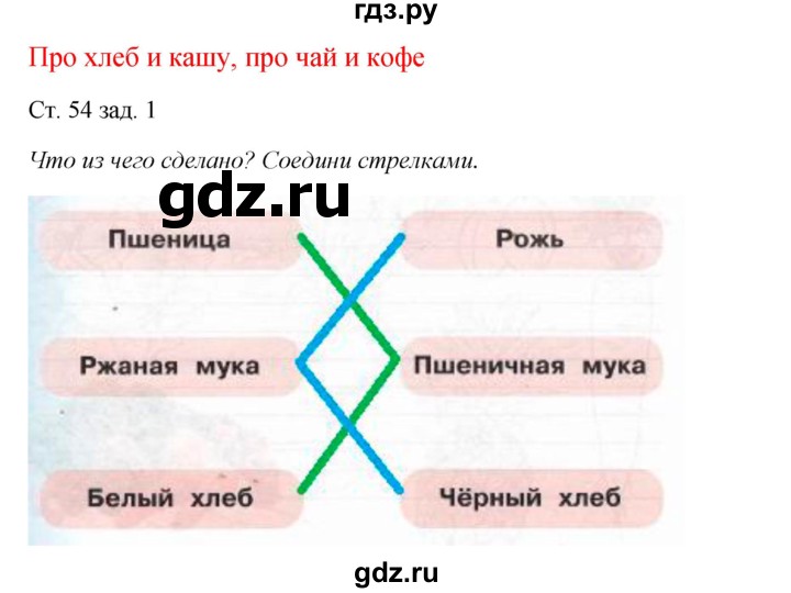 ГДЗ по окружающему миру 1 класс Плешаков рабочая тетрадь  часть 1. страница - 54, Решебник 2016