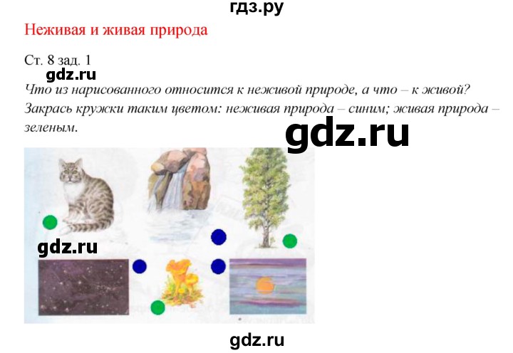 ГДЗ по окружающему миру 1 класс Плешаков рабочая тетрадь  часть 1. страница - 8, Решебник 2016