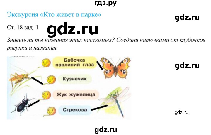 ГДЗ по окружающему миру 1 класс Плешаков рабочая тетрадь  часть 2. страница - 18, Решебник 2016