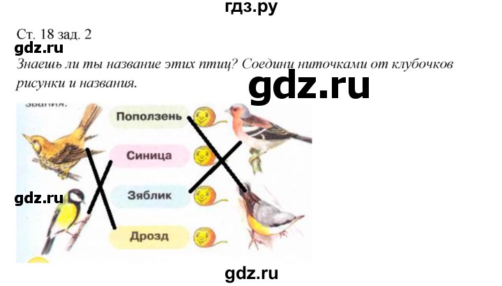 ГДЗ по окружающему миру 1 класс Плешаков рабочая тетрадь  часть 2. страница - 18, Решебник 2016