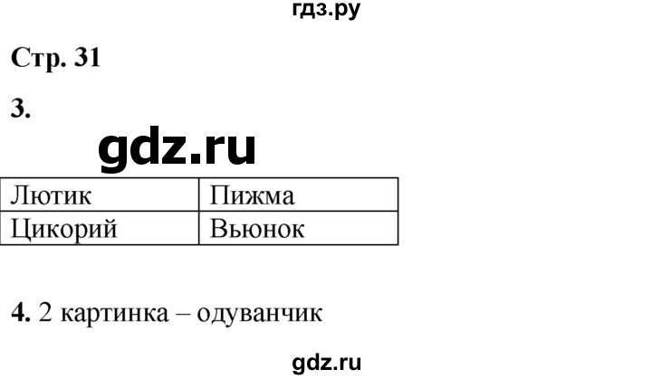 ГДЗ по окружающему миру 1 класс Плешаков рабочая тетрадь  часть 1. страница - 31, Решебник 2023