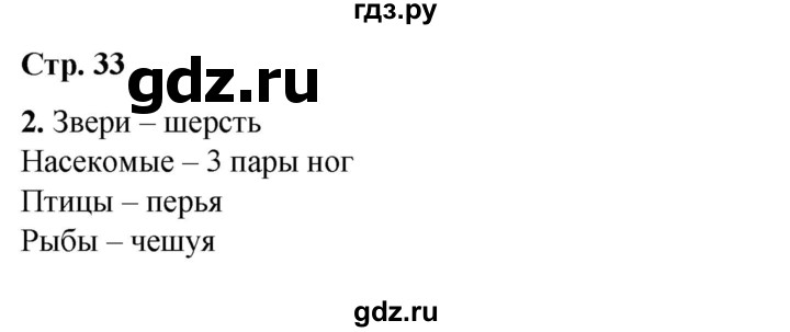 ГДЗ по окружающему миру 1 класс Плешаков рабочая тетрадь  часть 1. страница - 33, Решебник 2023