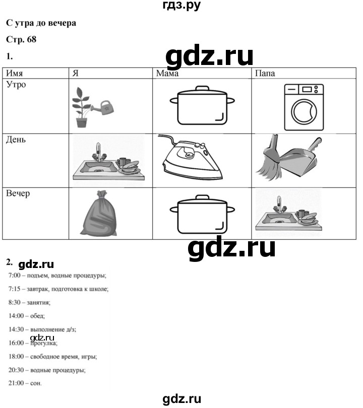 ГДЗ по окружающему миру 1 класс Плешаков рабочая тетрадь  часть 1. страница - 68, Решебник 2023