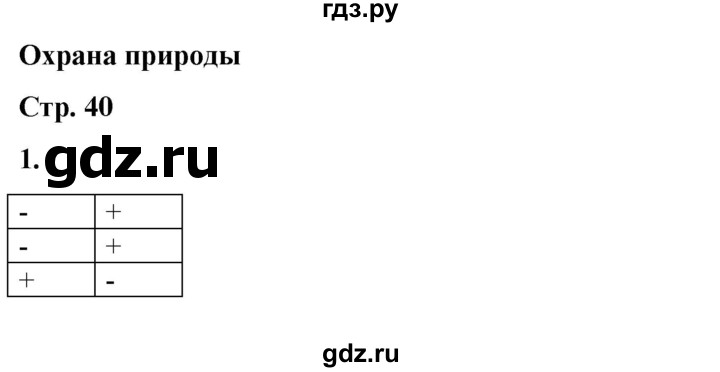 ГДЗ по окружающему миру 1 класс Плешаков рабочая тетрадь  часть 2. страница - 40, Решебник 2023