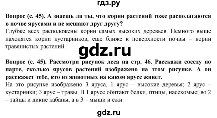 ГДЗ по окружающему миру 3 класс Федотова   часть 2 (страница) - 45, Решебник