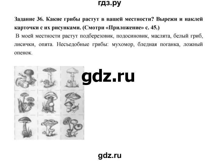 ГДЗ по окружающему миру 1 класс Федотова тетрадь для самостоятельной работы  задание - 36, Решебник