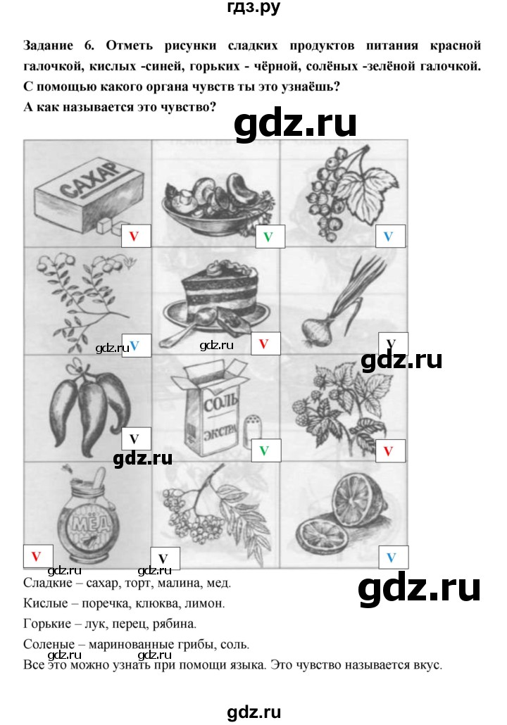 ГДЗ по окружающему миру 1 класс Федотова тетрадь для самостоятельной работы  задание - 6, Решебник
