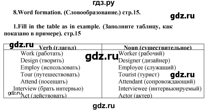 ГДЗ по английскому языку 7 класс Смирнов сборник грамматических упражнений Starlight (Баранова) Углубленный уровень страница - 15, Решебник 2024