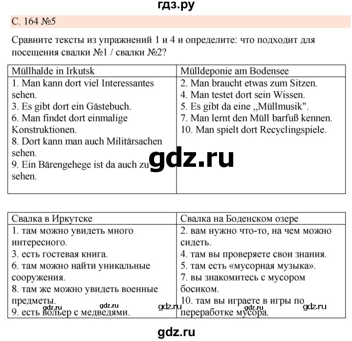 ГДЗ по немецкому языку 7 класс Радченко Рабочая тетрадь Wunderkinder Базовый и углубленный уровень страница - 164, Решебник 2023