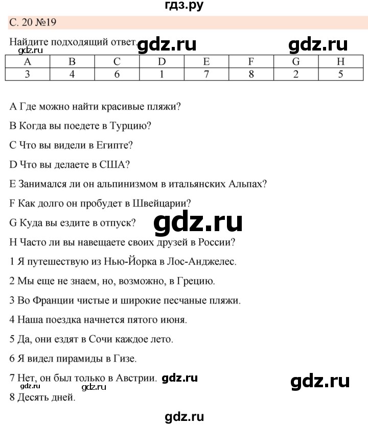 ГДЗ по немецкому языку 7 класс Радченко Рабочая тетрадь Wunderkinder Базовый и углубленный уровень страница - 20, Решебник 2023