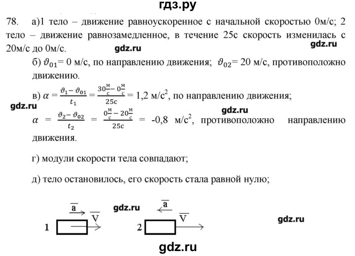 ГДЗ по физике 7 класс  Пурышева рабочая тетрадь  упражнение - 78, Решебник №1