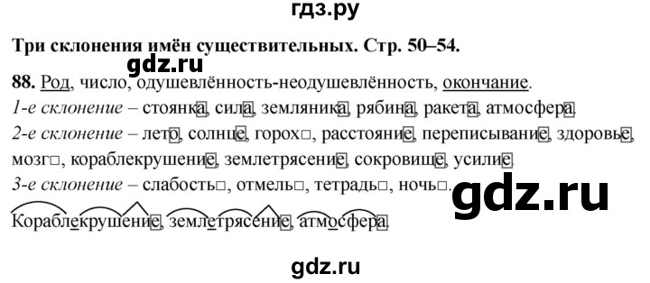 ГДЗ по русскому языку 3 класс Климанова рабочая тетрадь  часть 2. упражнение - 88, Решебник 2024
