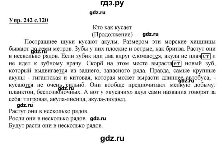 ГДЗ по русскому языку 4 класс Репкин   часть 2 - 242, Решебник №1