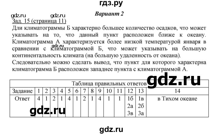 ГДЗ по географии 7 класс Барабанов тетрадь-экзаменатор Базовый уровень страница - 11, Решебник