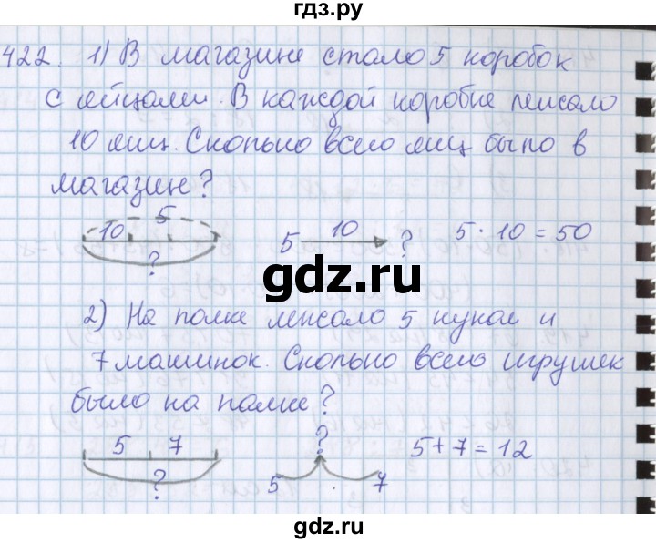 ГДЗ по математике 3 класс Давыдов   упражнение - 422, Решебник №1