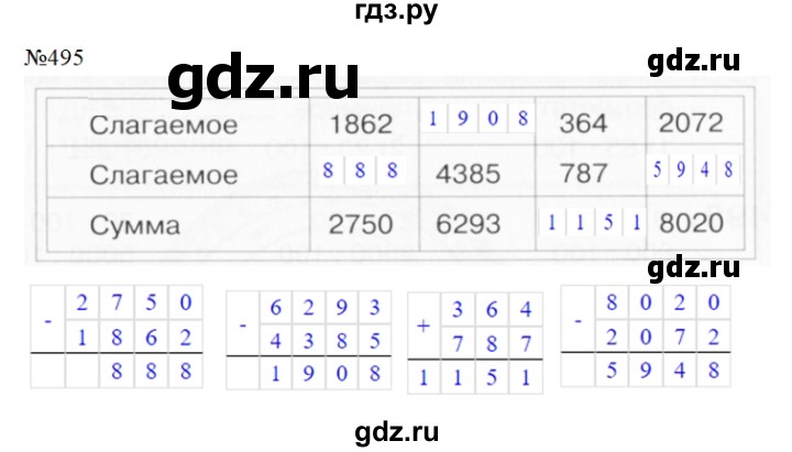 ГДЗ по математике 3 класс Давыдов   упражнение - 495, Решебник №1