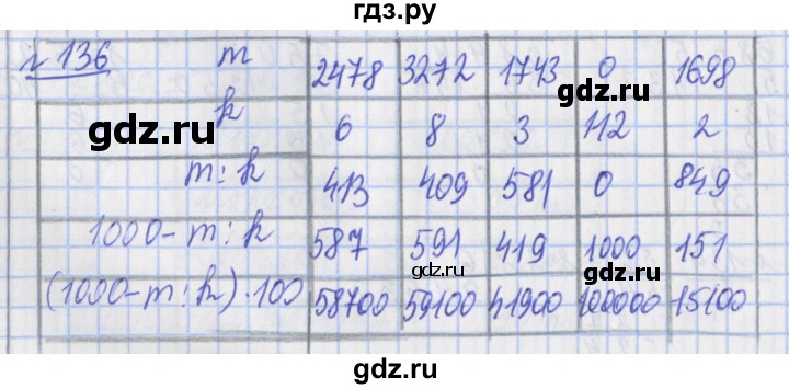 ГДЗ по математике 4 класс Рудницкая рабочая тетрадь  часть 2. упражнение - 136, Решебник №1