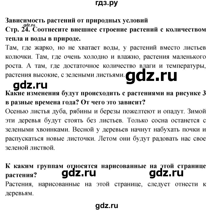 ГДЗ по окружающему миру 1 класс Дмитриева   часть 1 (страница) - 24, Решебник