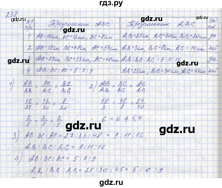 ГДЗ по геометрии 8 класс Мерзляк рабочая тетрадь  упражнение - 238, Решебник