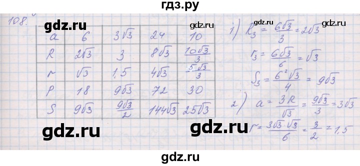 ГДЗ по геометрии 9 класс Мерзляк рабочая тетрадь  упражнение - 108, Решебник