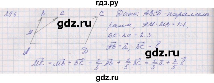 ГДЗ по геометрии 9 класс Мерзляк рабочая тетрадь  упражнение - 296, Решебник