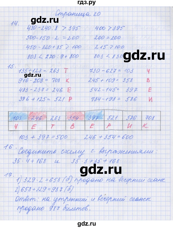 ГДЗ по математике 4 класс Дорофеев рабочая тетрадь  часть 1. страница - 20, Решебник №1 к тетради 2020