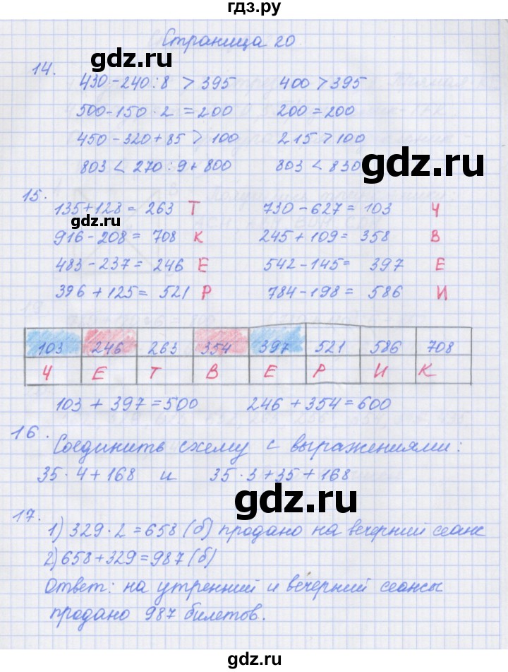 ГДЗ по математике 4 класс Дорофеев рабочая тетрадь  часть 1. страница - 20, Решебник №1 2020