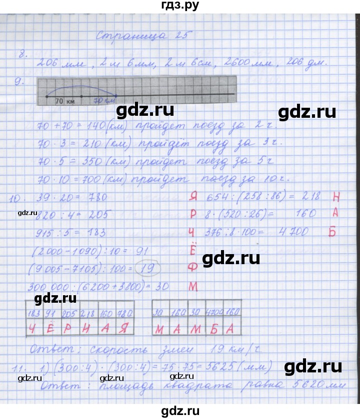 ГДЗ по математике 4 класс Дорофеев рабочая тетрадь  часть 2. страница - 25, Решебник №1 2018