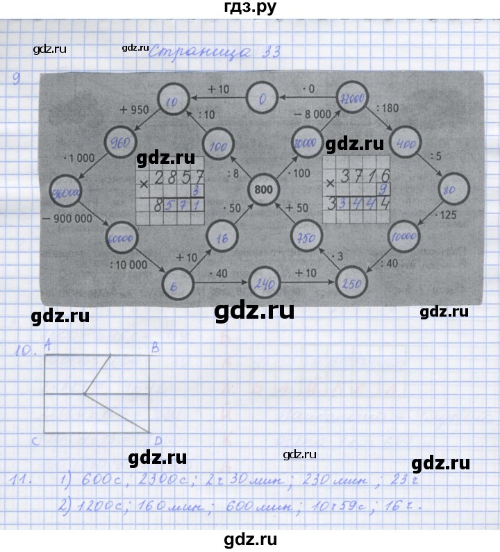 ГДЗ по математике 4 класс Дорофеев рабочая тетрадь  часть 2. страница - 33, Решебник №1 2018